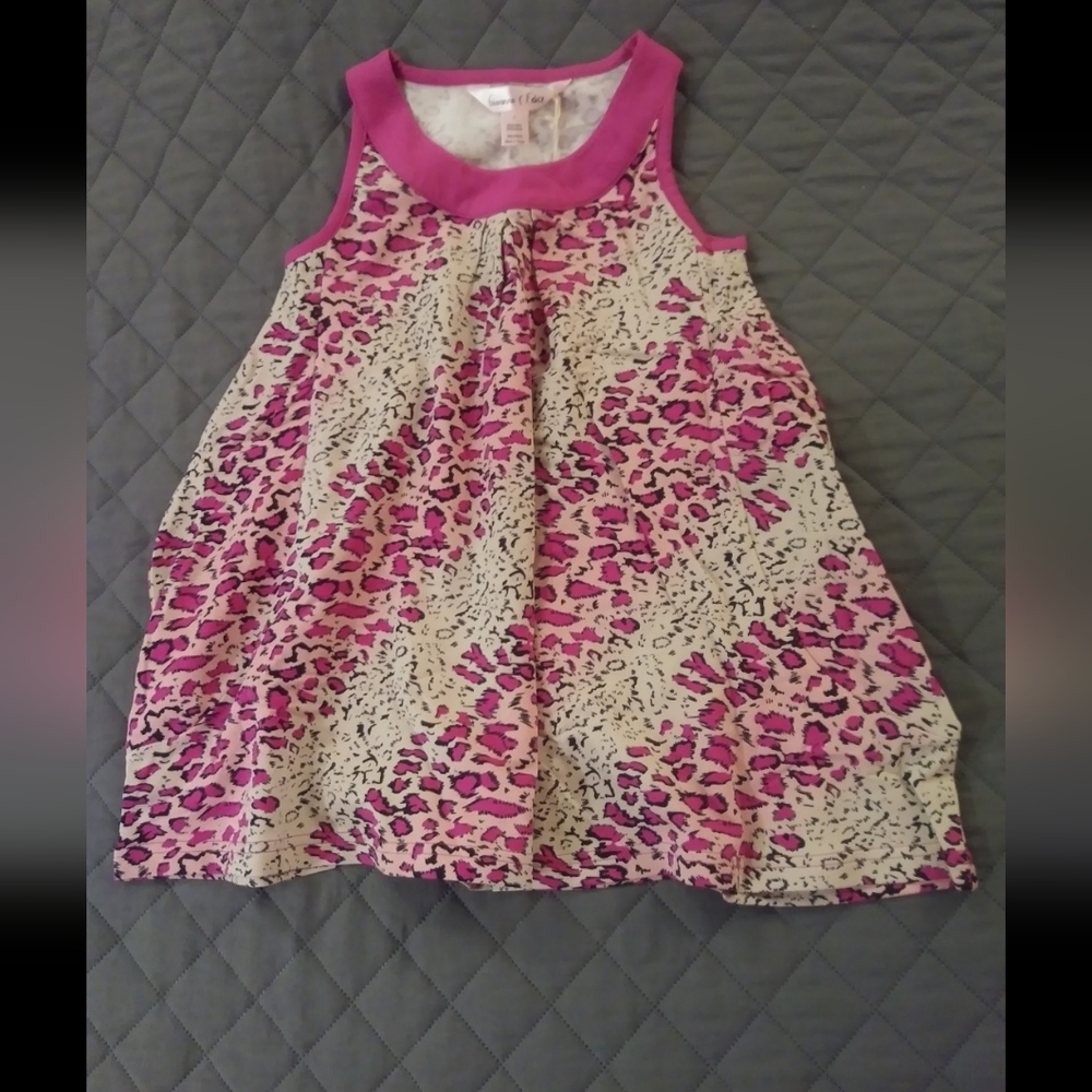 Vibrant Pink Leopard Print Kids Dress